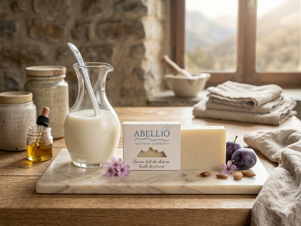 Savon lait de chèvre, huile de prune